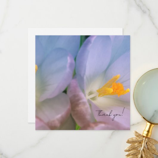 Lente Crocus Fotografie Bedankkaart (Voorkant / Achterkant in situ)