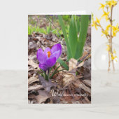 Lente Crocus in Leaves Sympathiekaart Kaart (Gele Bloem)