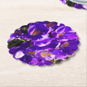 LENTE CROCUS KARTONNEN ONDERZETTERS (Gekanteld)