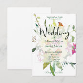 lente-daffodil bouquet bruiloft kaart (Voorkant / Achterkant)