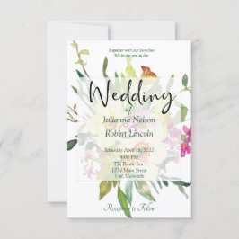 lente-daffodil bouquet bruiloft kaart