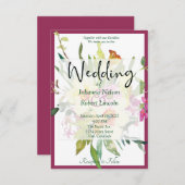 lente-daffodil bouquet bruiloft kaart (Voorkant / Achterkant)