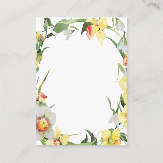 lente daffodil bunny books for baby request card informatiekaartje (Achterkant)