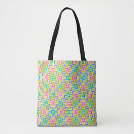 Lente Dag Kleurrijke Pastel Patroon Modern Tote Bag
