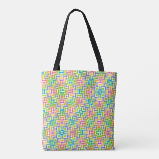 Lente Dag Kleurrijke Pastel Patroon Modern Tote Bag (Achterkant)