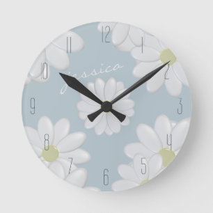 Lente Daisies Blauw Moderne Bloemen Daisy Klok