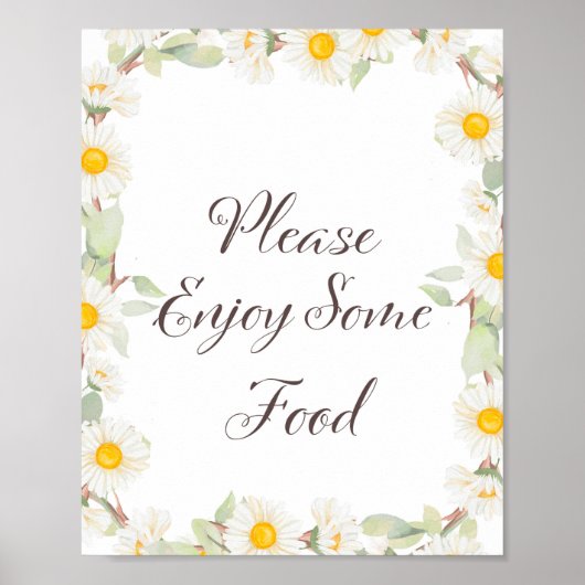 Lente Daisy Bruids | Baby Shower Bord Poster (Voorkant)