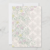  Lente Damask en Bloemen Huwelijksuitnodiging Kaart (Achterkant)
