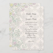  Lente Damask en Bloemen Huwelijksuitnodiging Kaart (Voorkant / Achterkant)