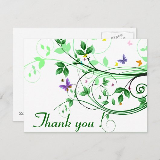 Lente Dank u Briefkaart (Voorkant / Achterkant)