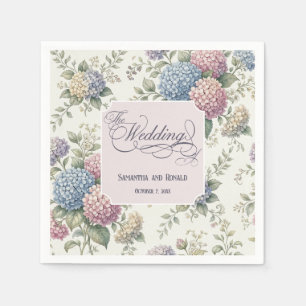 Lente Delicate Hortensia Bloemen Bruiloft Servet