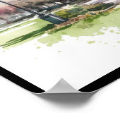 Lente die in de Waterverf van het Park rolt Poster (Hoek)