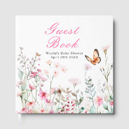 Lente Diep Roze Vlinder Bloemenkindercadeau Gastenboek