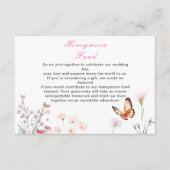 Lente Diep Roze Vlinder Bloemige Trouw Informatiekaartje (Voorkant)