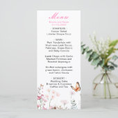 Lente Diep Roze Vlinder Bloemige Trouwdag Menu (Staand voorkant)