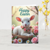 Lente Dier Pasen Kaart (Gele Bloem)