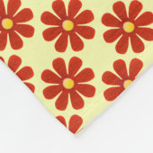 Lente donkerrode bloemen, lichtgele achtergrond fleece deken (Hoek)