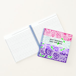 Lente Doodle-bladeren en kronkelende slakkenhuizen Notitieboek