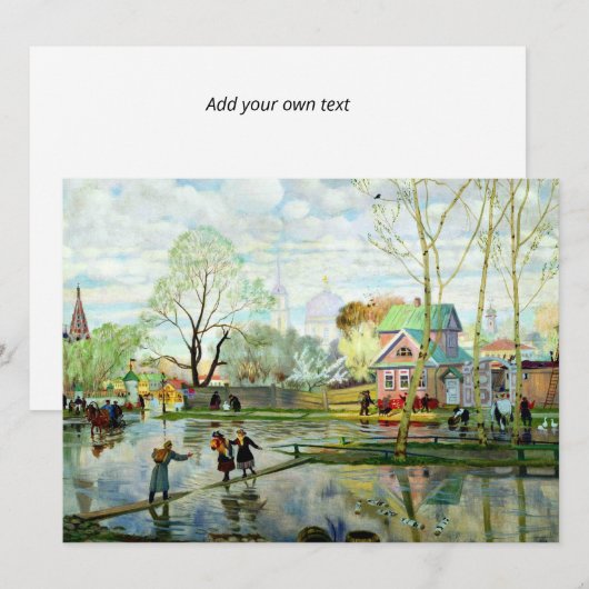 Lente door Boris Kustodiev SJABLOON Kaart (Voorkant / Achterkant)