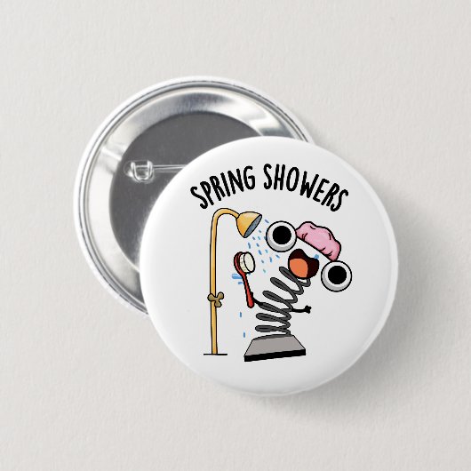 Lente Douches Grappig Seizoen Pun Ronde Button 5,7 Cm (Voorkant /achterkant)