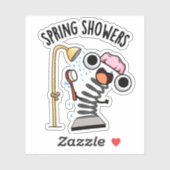 Lente Douches Grappig Seizoen Pun Sticker (Vel)