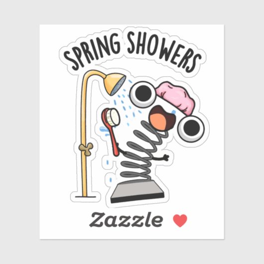 Lente Douches Grappig Seizoen Pun Sticker (Vel)