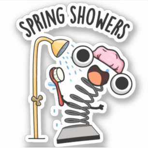 Lente Douches Grappig Seizoen Pun Sticker