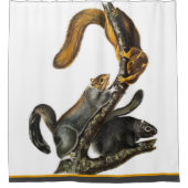 Lente Drie Gelukkige Eekhoorns Douchegordijn (Voorkant)