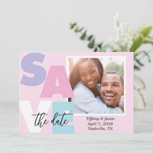 Lente Droom Bold Save the Date (Staand voorkant)