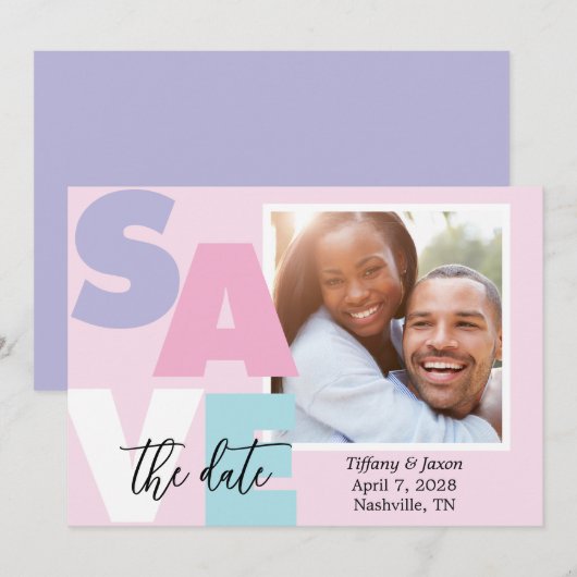 Lente Droom Bold Save the Date (Voorkant / Achterkant)