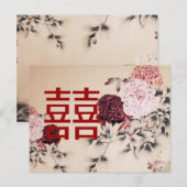 lente dubbel geluk / Chinees bruiloft Briefkaart (Voorkant / Achterkant)