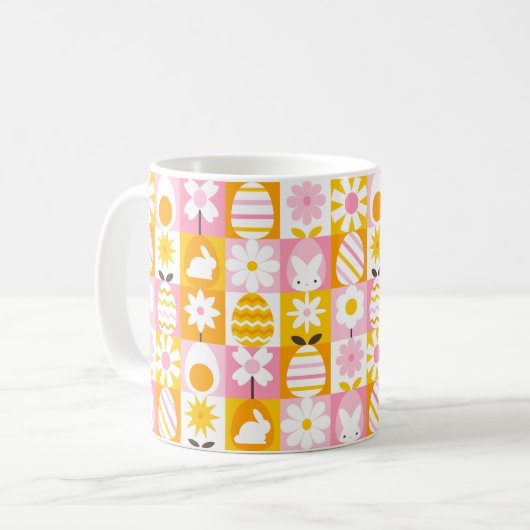 Lente Easter Patchwork Koffiemok (Voorkant links)