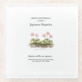 Lente-eenjarigen van Japan – Japanse Hepatica Glazen Onderzetter
