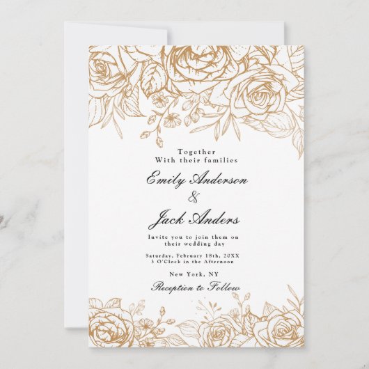 lente eenvoudige hand getekend Bloemen elegante br Kaart (Voorkant)