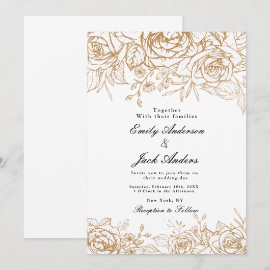 lente eenvoudige hand getekend Bloemen elegante br Kaart (Voorkant / Achterkant)