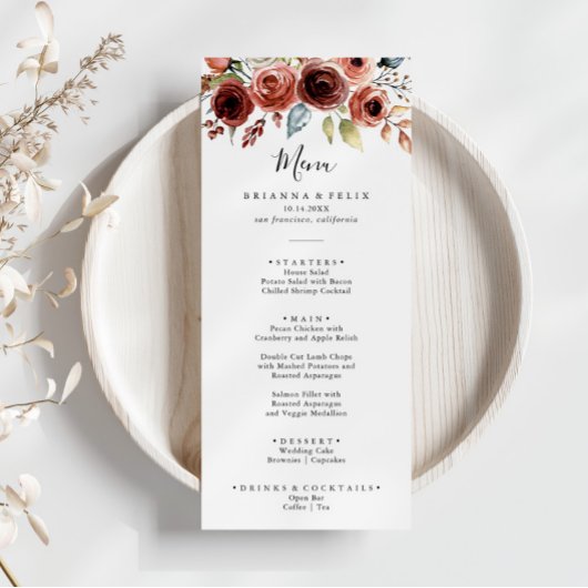 Lente Elegant Bloemendiner Menu