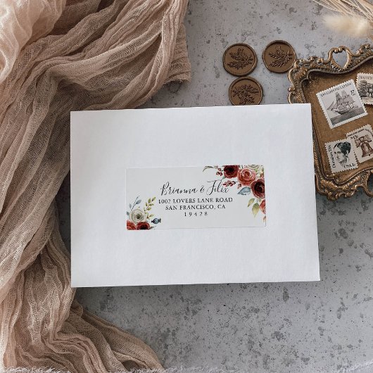 Lente Elegant Floral Wedding RSVP Adres Label