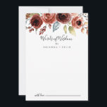 Lente Elegant Floral Wedding Words of Wisdom Advieskaart<br><div class="desc">Deze elegante brutale huwelijkswoorden van wijsheidsadviezen zijn perfect voor een eenvoudige bruiloft. Het ontwerp is voorzien van Roze, blauwe, rode, blauwe en bruine, met de hand geverfde mooie bloemen, in combinatie met groen loof. Deze kaarten zijn perfect voor een bruiloft, vrijgezellenfeest, baby shower, graduatiedag en nog veel meer. Pas de...</div>