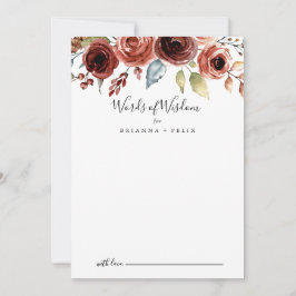 Lente Elegant Floral Wedding Words of Wisdom Advieskaart