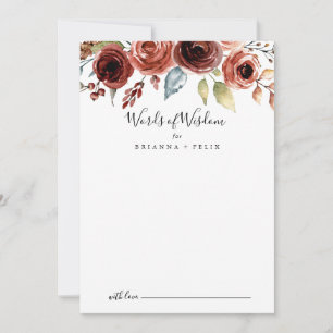 Lente Elegant Floral Wedding Words of Wisdom Advieskaart