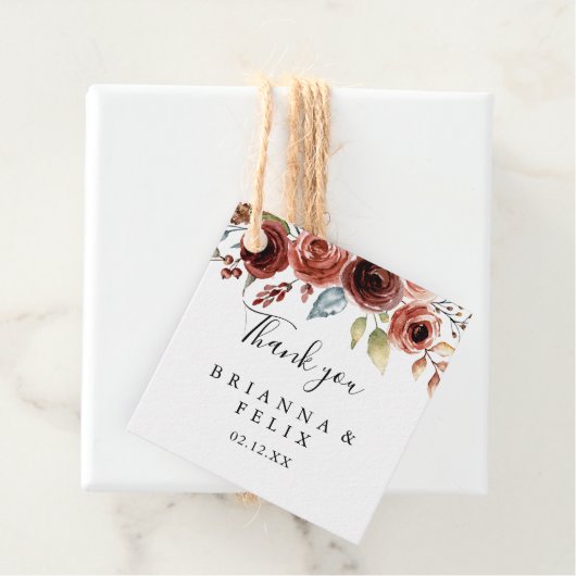 Lente Elegante Bloemen Bruiloft Bedankjes Labels (In situ)