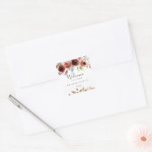 Lente Elegante Bloemen Bruiloft Welkom Vierkante Sticker (Envelop)