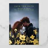 Lente Elegante Wildflower Boho foto Opslaan De Dat Folie Uitnodiging (Voorkant)