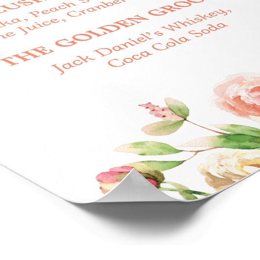 Lente Elegantie Signature Dranken Bord Poster (Hoek)