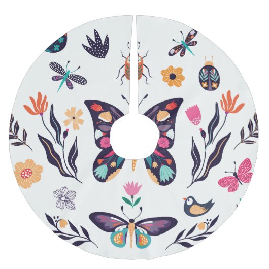 Lente Elementen Vlinders Vogels Bloemen Kerstboom Rok (Voorkant)