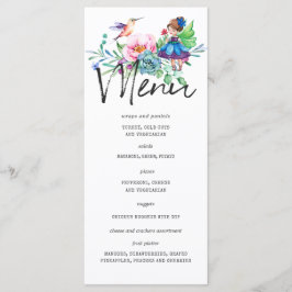 Lente Elf Verjaardagsfeest Menu Sjabloon