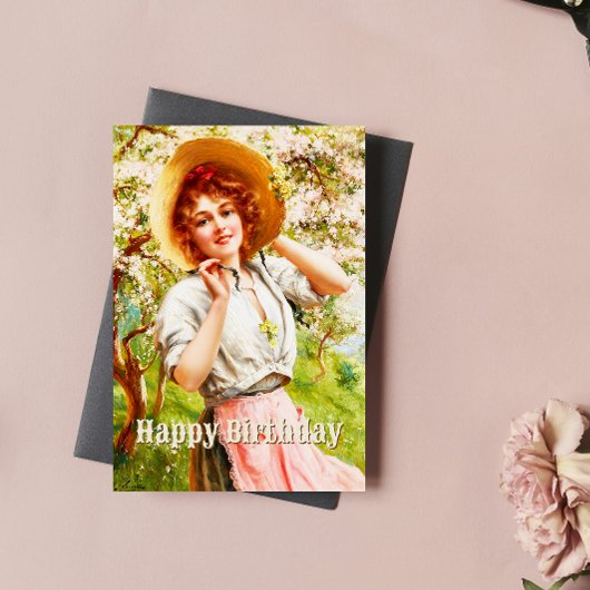  lente Emile Vernon Floral verjaardag Kaart