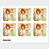 lente Emile Vernon Floral verjaardag Vierkante Sticker (Vel)