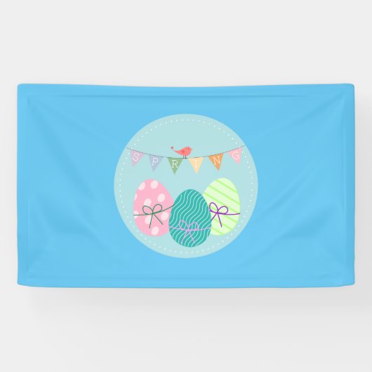 Lente- en paaskleurige eieren spandoek (Horizontaal)