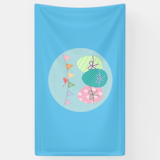 Lente- en paaskleurige eieren spandoek (Verticaal)
